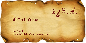 Öhl Alex névjegykártya
