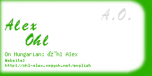 alex ohl business card